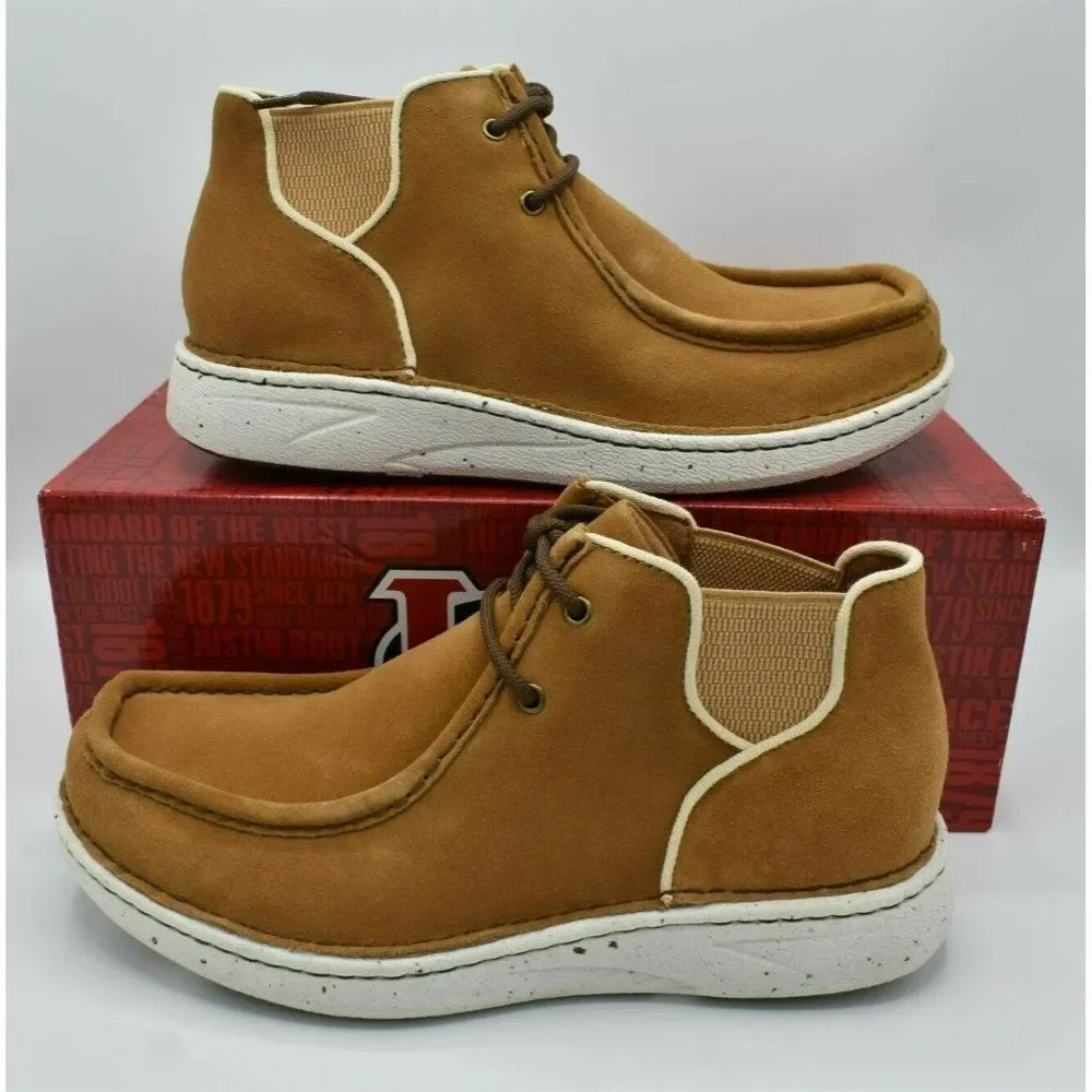 Justin Men Size 11 Hi-Call‎ Moc Toe Water Repellent Suede Buckskin Chukka Boots